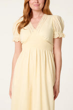 Load image into Gallery viewer, Lemon Broderie Shirred Dress