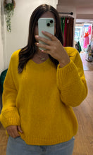 Load image into Gallery viewer, Long Sleeve V Neck Mohair Jumper