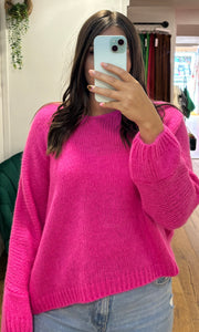 Long Sleeve V Neck Mohair Jumper