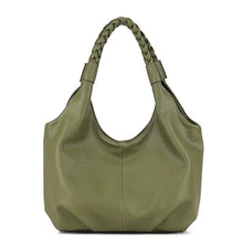 Load image into Gallery viewer, Khaki Plait Handle Soft Slouchy Bag