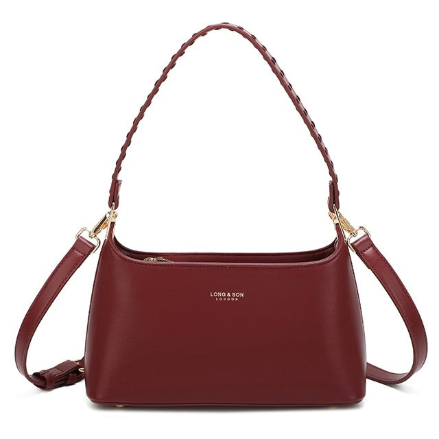 Wine Shoulder Bag with Crossbody Strap