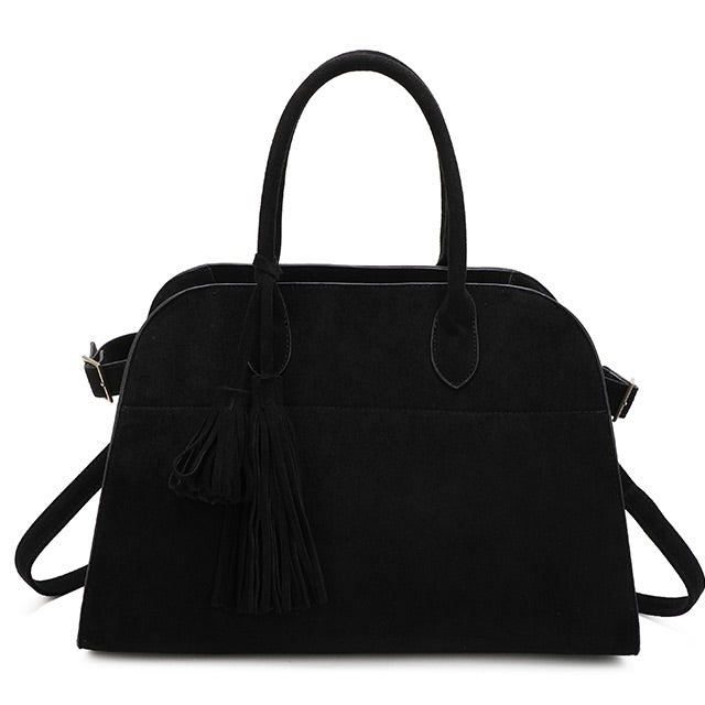 Black Suedette Tassel Bag