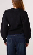 Load image into Gallery viewer, BLACK CHUNKY GOLD BUTTON CARDIGAN