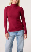 Load image into Gallery viewer, BERRY RIBBED ROLL NECK JUMPER