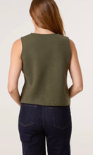Load image into Gallery viewer, KHAKI GOLD FLOWER BUTTON KNITTED WAISTCOAT