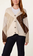 Load image into Gallery viewer, Neutral Argyle Cardigan