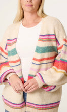 Load image into Gallery viewer, Balloon Sleeve Stripe Cardigan