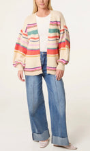 Load image into Gallery viewer, Balloon Sleeve Stripe Cardigan