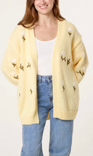 Load image into Gallery viewer, Embroidered Mini Daisy Cardigan - Yellow