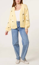Load image into Gallery viewer, Embroidered Mini Daisy Cardigan - Yellow