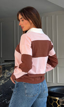 Load image into Gallery viewer, Lauren Stripe Knit Collar Top Pink