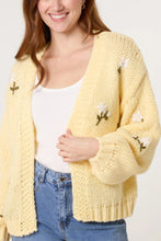 Load image into Gallery viewer, Embroidered Mini Daisy Cardigan - Yellow