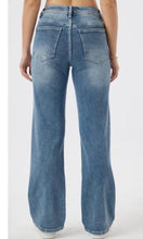 Load image into Gallery viewer, Denim Mid Blue Wide Leg Stretch Jeans