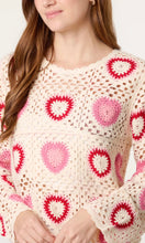 Load image into Gallery viewer, Pink Heart Crochet Top