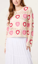 Load image into Gallery viewer, Pink Heart Crochet Top