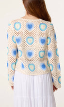 Load image into Gallery viewer, Blue Heart Crochet Top