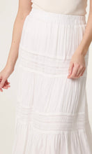 Load image into Gallery viewer, White Crochet Tiered Maxi Skirt