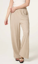 Load image into Gallery viewer, Cream Wide Leg Crinkle Trousers