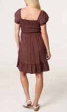 Load image into Gallery viewer, Brown Shirred Smock Dress