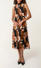 Load image into Gallery viewer, Black and Browns Sleeveless Puffball Dress