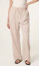Load image into Gallery viewer, Cream Crinkle Tie Waist Wide Leg Trouser