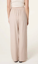 Load image into Gallery viewer, Cream Crinkle Tie Waist Wide Leg Trouser