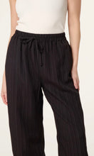 Load image into Gallery viewer, Black Crinkle Tie Waist Wide Leg Trouser
