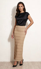 Load image into Gallery viewer, Beige Textured Midi Skirt