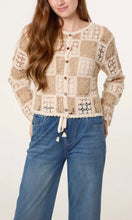 Load image into Gallery viewer, Mocha and Cream Crochet Patchwork Cardigan