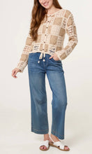 Load image into Gallery viewer, Mocha and Cream Crochet Patchwork Cardigan