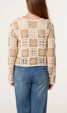 Load image into Gallery viewer, Mocha and Cream Crochet Patchwork Cardigan