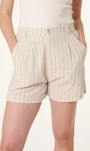 Load image into Gallery viewer, Cream Linen Stripe Shorts