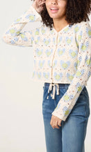 Load image into Gallery viewer, Blue Heart Beaded Crochet Cardigan