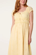Load image into Gallery viewer, Lemon Broderie Milkmaid Dress