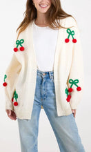 Load image into Gallery viewer, CHERRY EMBROIDERY KNIT CARDIGAN