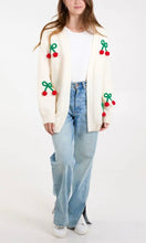 Load image into Gallery viewer, CHERRY EMBROIDERY KNIT CARDIGAN