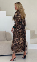 Load image into Gallery viewer, Angela Leopard Print Green Shirt Maxi Dress
