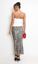 Load image into Gallery viewer, Leopard Print Bias Cut Midi Skirt