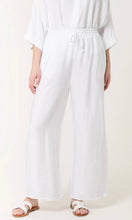 Load image into Gallery viewer, WHITE ELASTIC WAIST POCKET WIDE LEG TROUSERS