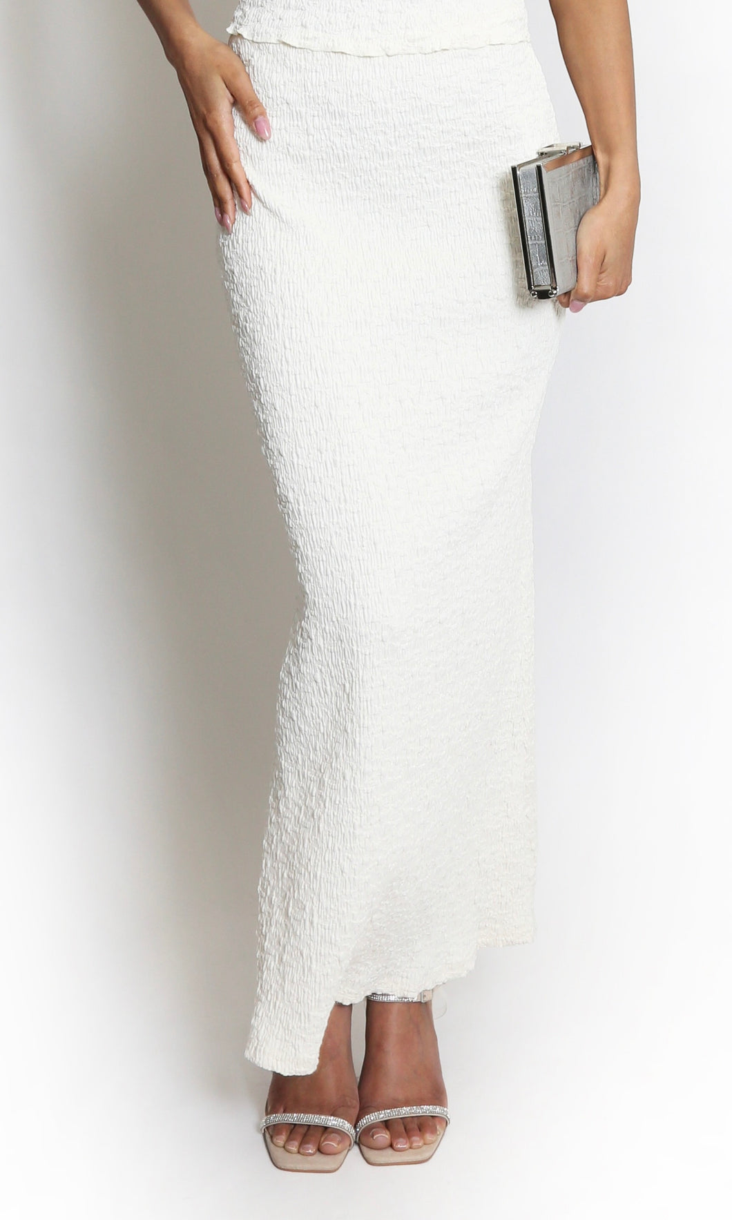 OFF WHITE TEXTURED SKIRT