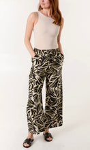 Load image into Gallery viewer, PALM LEAF PRINT ELASTICATED WIDE LEG TROUSERS