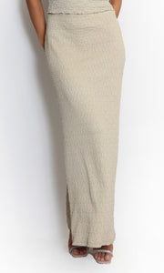 CREAM TEXTURED SKIRT