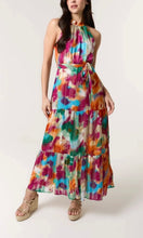 Load image into Gallery viewer, WATERCOLOUR FLORAL HALTER NECK MAXI DRESS