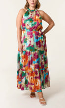 Load image into Gallery viewer, WATERCOLOUR FLORAL HALTER NECK MAXI DRESS