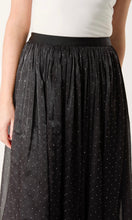 Load image into Gallery viewer, BLACK MESH SHIMMER MIDI SKIRT