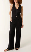 Load image into Gallery viewer, BLACK TEXTURED BUTTON-UP WAISTCOAT &amp; TROUSER CO - ORD SET