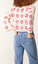 Load image into Gallery viewer, PINK HEART PATCHWORK CROCHET TOP