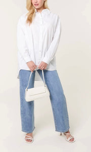 WHITE EMBELLISHED & EMBROIDERED PARROT SHIRT