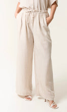 Load image into Gallery viewer, CREAM PAPERBAG WAIST PINSTRIPED TROUSER