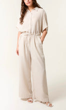 Load image into Gallery viewer, CREAM PAPERBAG WAIST PINSTRIPED TROUSER